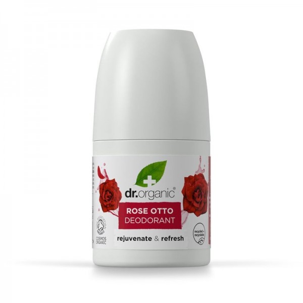 Dr Organic alumíniummentes dezodor bioaktív damaszkuszi rózsaolajjal, 50 ml 