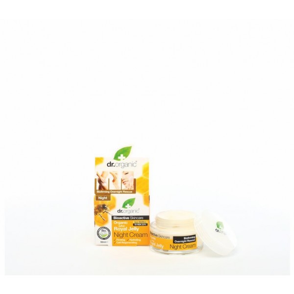 Dr. Organic Bio Méhpempő feszesítő, hidratáló, sejtregeneráló éjszakai krém, 50 ml 
