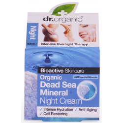 Dr. Organic éjszakai tápláló, hidratáló arcápoló krém természetes Holt-tengeri ásványokkal, 50 ml 