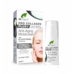 Dr Organic Pro Collagen Anti-Aging hidratáló arckrém fekete gyönggyel, 50 ml 