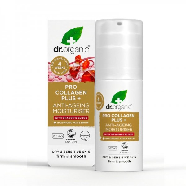 Dr Organic Pro Collagen Anti-Aging hidratáló arckrém sárkányvérfa kivonattal, 50 ml 
