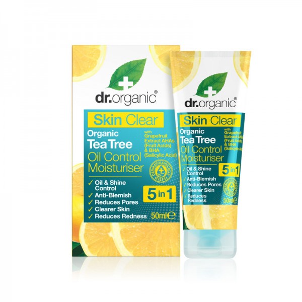 Dr Organic Skin Clear mattító hidratáló arckrém 5 az 1-ben, 50 ml 